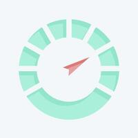 Icon Speedometer. related to Speed symbol. flat style. design editable vector