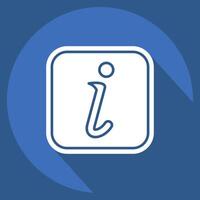 Icon Information. related to Public symbol. long shadow style. design editable vector
