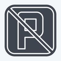Icon No Parking. related to Public symbol. glyph style. design editable vector