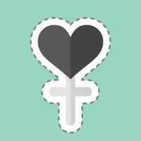 Sticker line cut Global Education. related to Women symbol. design editable vector