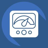 Icon Measure. related to Speed symbol. long shadow style. design editable vector