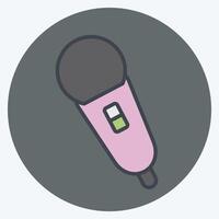 Icon Singing Mic. related to Hobbies symbol. color mate style. design editable vector