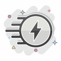 Icon Flash. related to Speed symbol. comic style. design editable vector