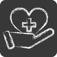 Icon Health. related to Healthcare symbol. chalk Style. design editable vector