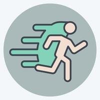Icon Run. related to Speed symbol. color mate style. design editable vector