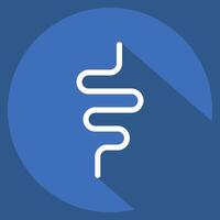 Icon Intestine. related to Healthcare symbol. long shadow style. design editable vector