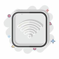 Icon Wifi. related to Public symbol. comic style. design editable vector
