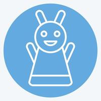Icon Hand Puppet. related to Kindergarten symbol. blue eyes style. design editable vector