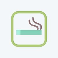 Icon Smoking Area. related to Public symbol. flat style. design editable vector