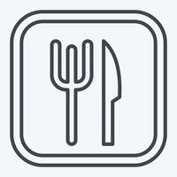 Icon Restaurant. related to Public symbol. line style. design editable vector