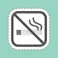 Sticker line cut No Smoking. related to Public symbol. design editable vector