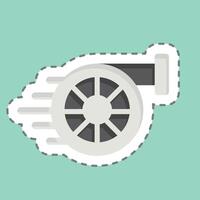 Sticker line cut Turbo. related to Speed symbol. design editable vector