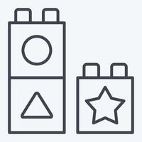 Icon Blocks. related to Kindergarten symbol. line style. design editable vector