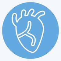 Icon Heart. related to Healthcare symbol. blue eyes style. design editable vector