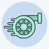 Icon Turbo. related to Speed symbol. color mate style. design editable vector