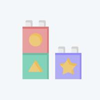 Icon Blocks. related to Kindergarten symbol. flat style. design editable vector
