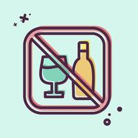Icon No Alcohol. related to Public symbol. MBE style. design editable vector