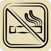 Icon No Smoking. related to Public symbol. hand drawn style. design editable vector