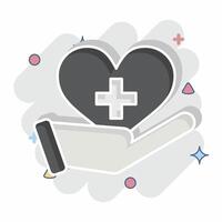 Icon Health. related to Healthcare symbol. comic style. design editable vector