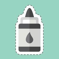 Sticker line cut Glue. related to Kindergarten symbol. design editable vector