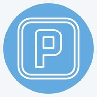 Icon Parking. related to Public symbol. blue eyes style. design editable vector