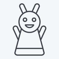 Icon Hand Puppet. related to Kindergarten symbol. line style. design editable vector