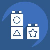 Icon Blocks. related to Kindergarten symbol. long shadow style. design editable vector