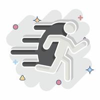 Icon Run. related to Speed symbol. comic style. design editable vector