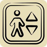Icon Elevator. related to Public symbol. hand drawn style. design editable vector