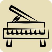 Icon Piano. related to Hobbies symbol. hand drawn style. design editable vector