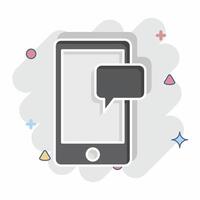 Icon Mobile Chat. related to Hobbies symbol. comic style. design editable vector