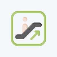 Icon Escalator. related to Public symbol. flat style. design editable vector