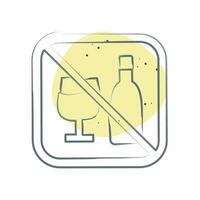Icon No Alcohol. related to Public symbol. Color Spot Style. design editable vector