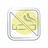 Icon No Smoking. related to Public symbol. Color Spot Style. design editable vector