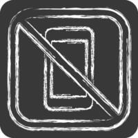 Icon No Phone. related to Public symbol. chalk Style. design editable vector