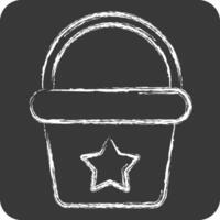 Icon Bucket. related to Kindergarten symbol. chalk Style. design editable vector