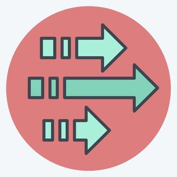 Icon Arrows. related to Speed symbol. color mate style. design editable vector