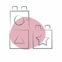 Icon Blocks. related to Kindergarten symbol. Color Spot Style. design editable vector