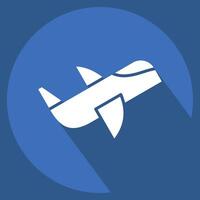 Icon Airplane. related to Hobbies symbol. long shadow style. design editable vector