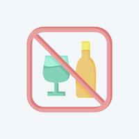 Icon No Alcohol. related to Public symbol. flat style. design editable vector