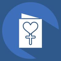 Icon Greeting Card. related to Women symbol. long shadow style. design editable vector