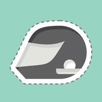 Sticker line cut Helmeticon. related to Hobbies symbol. design editable vector