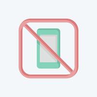 Icon No Phone. related to Public symbol. flat style. design editable vector