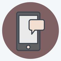 Icon Mobile Chat. related to Hobbies symbol. color mate style. design editable vector
