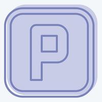 Icon Parking. related to Public symbol. two tone style. design editable vector