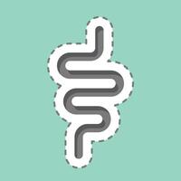 Sticker line cut Intestine. related to Healthcare symbol. design editable vector