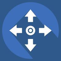 Icon Movement. related to Speed symbol. long shadow style. design editable vector