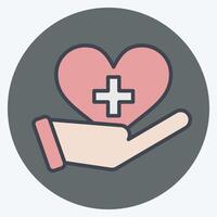 Icon Health. related to Healthcare symbol. color mate style. design editable vector