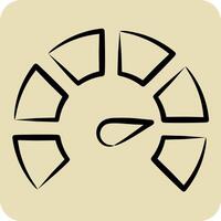 Icon Gauge. related to Speed symbol. hand drawn style. design editable vector