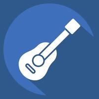 Icon Guitar. related to Hobbies symbol. long shadow style. design editable vector